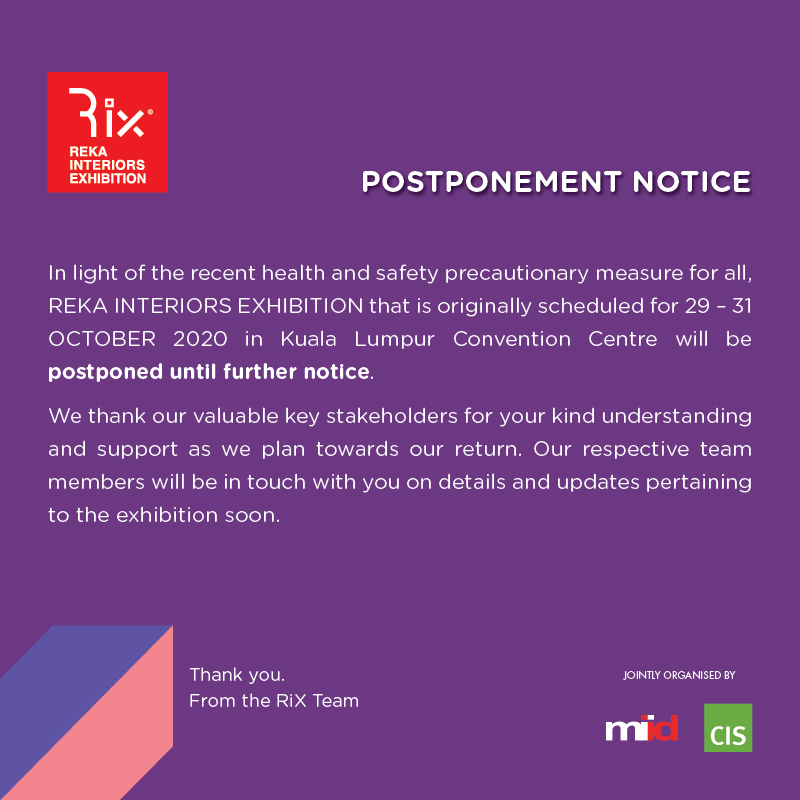 RiX Malaysia 2020 - Postponement